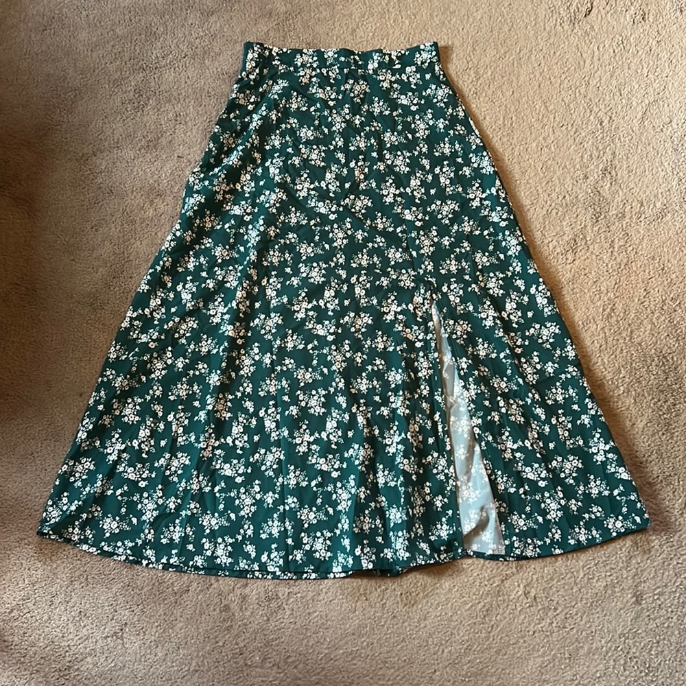 SHEIN Floral Midi Skirt